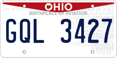 OH license plate GQL3427
