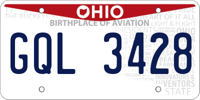 OH license plate GQL3428