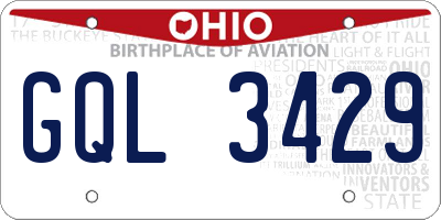 OH license plate GQL3429