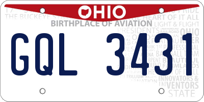 OH license plate GQL3431
