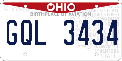 OH license plate GQL3434