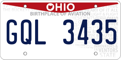 OH license plate GQL3435