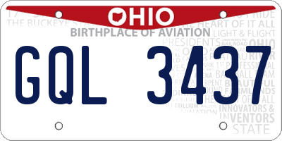 OH license plate GQL3437