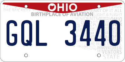 OH license plate GQL3440
