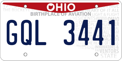 OH license plate GQL3441