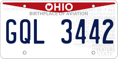OH license plate GQL3442