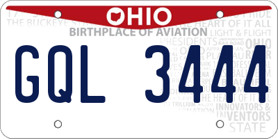 OH license plate GQL3444
