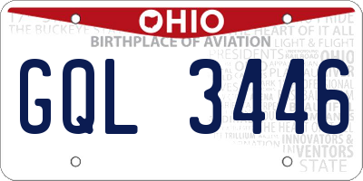 OH license plate GQL3446