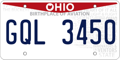 OH license plate GQL3450