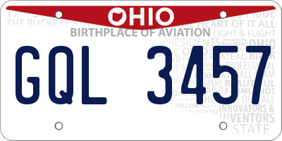 OH license plate GQL3457