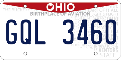 OH license plate GQL3460