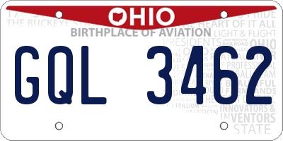 OH license plate GQL3462