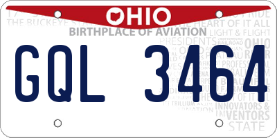 OH license plate GQL3464