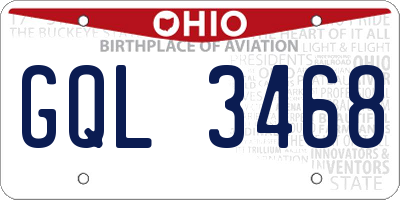 OH license plate GQL3468