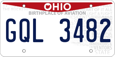 OH license plate GQL3482