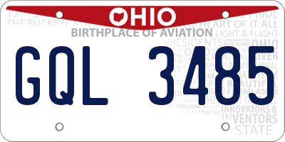 OH license plate GQL3485