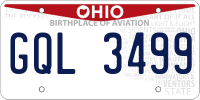 OH license plate GQL3499