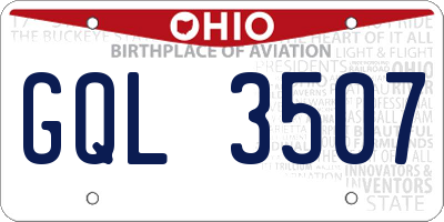 OH license plate GQL3507