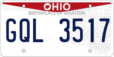 OH license plate GQL3517