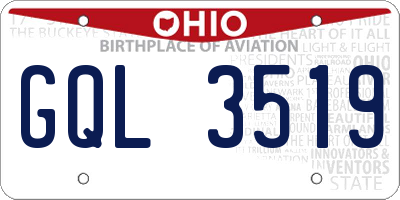 OH license plate GQL3519
