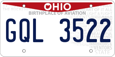 OH license plate GQL3522