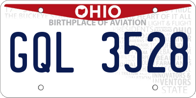 OH license plate GQL3528
