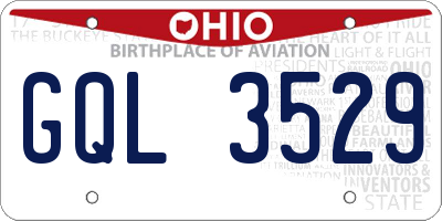 OH license plate GQL3529