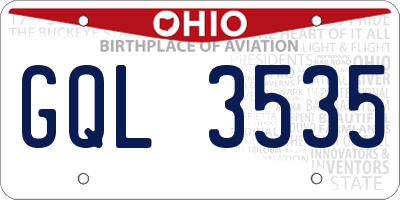 OH license plate GQL3535