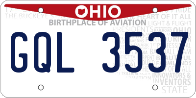 OH license plate GQL3537