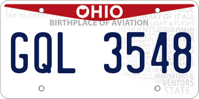 OH license plate GQL3548