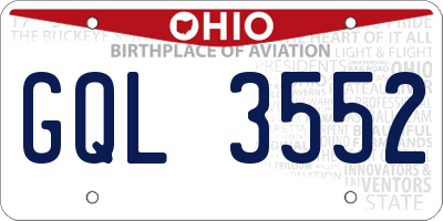 OH license plate GQL3552