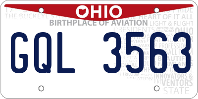 OH license plate GQL3563