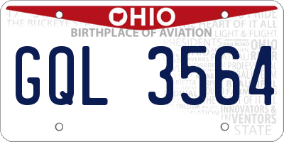 OH license plate GQL3564