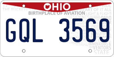 OH license plate GQL3569
