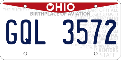 OH license plate GQL3572
