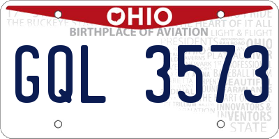 OH license plate GQL3573