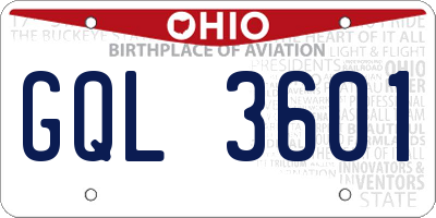 OH license plate GQL3601