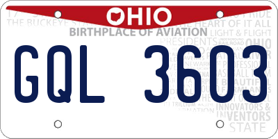 OH license plate GQL3603