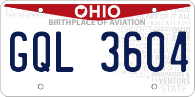 OH license plate GQL3604