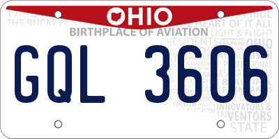 OH license plate GQL3606