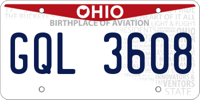 OH license plate GQL3608