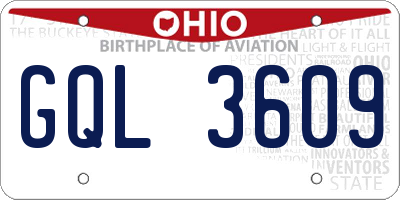 OH license plate GQL3609