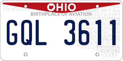 OH license plate GQL3611
