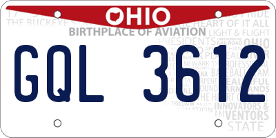 OH license plate GQL3612