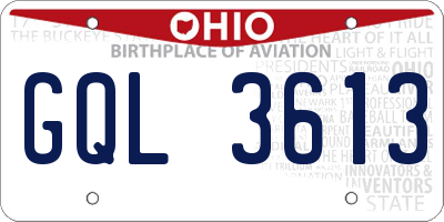 OH license plate GQL3613