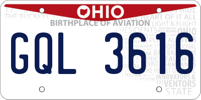 OH license plate GQL3616