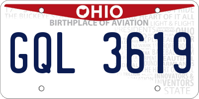 OH license plate GQL3619