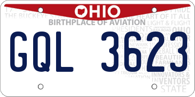 OH license plate GQL3623