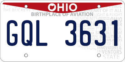 OH license plate GQL3631
