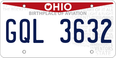 OH license plate GQL3632